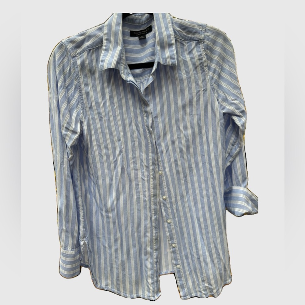 Banana Republic Blue Striped tunic fit Shirt